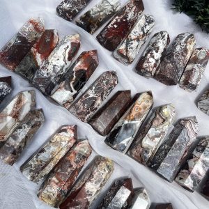Trụ đá Mexico Agate - Mexico Agate Point | Trụ đá thanh tẩy, Tarot, Healing, sưu tầm