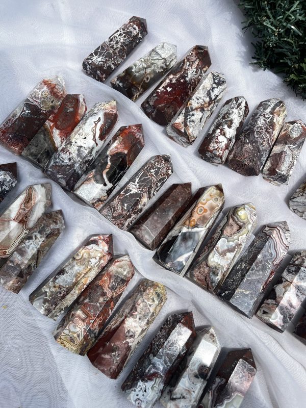 Trụ đá Mexico Agate - Mexico Agate Point | Trụ đá thanh tẩy, Tarot, Healing, sưu tầm