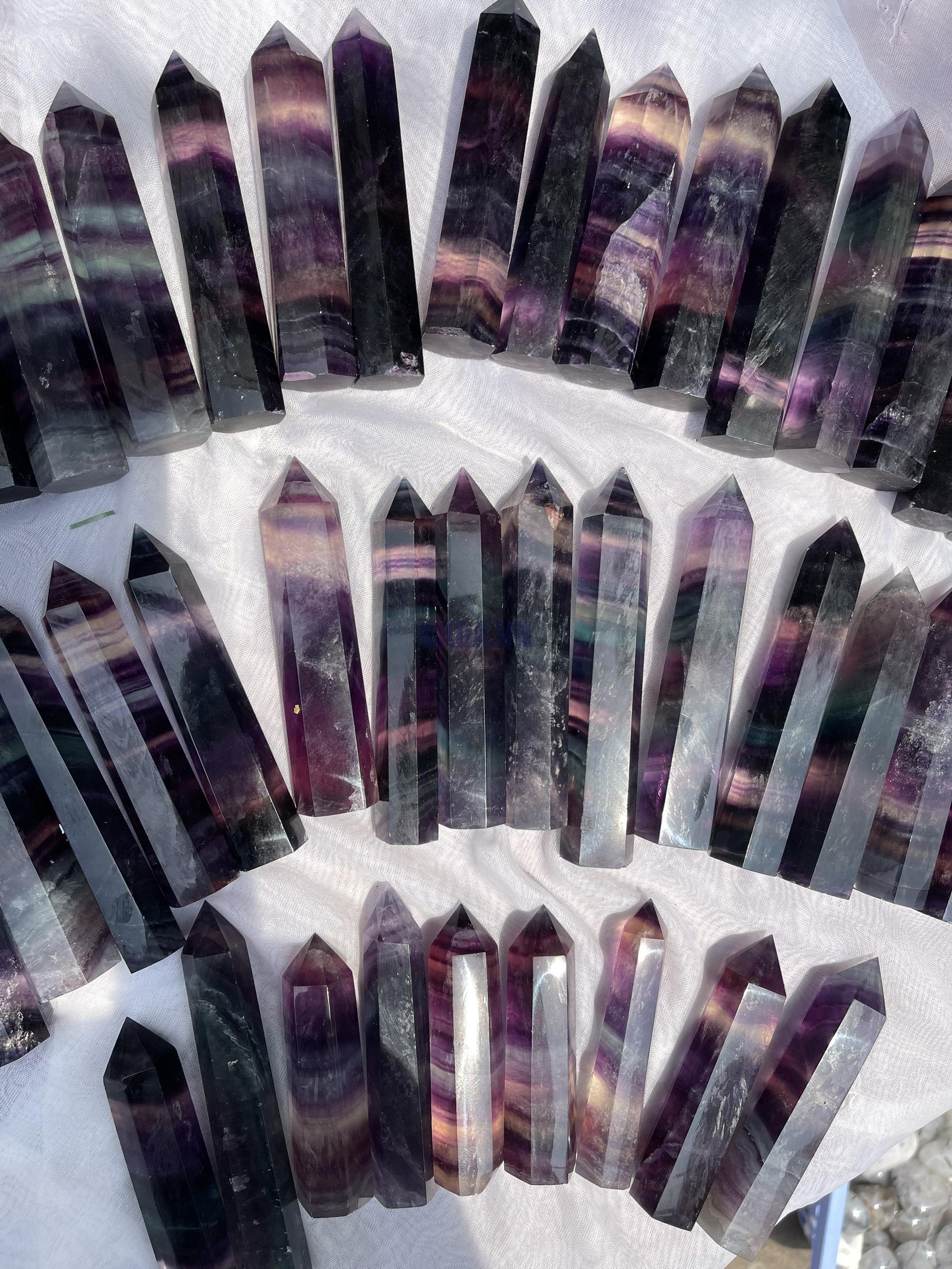 Trụ đá Fluorite cầu vồng - Rainbow Fluorite Point | Trụ đá thanh tẩy, Tarot, Healing, sưu tầm