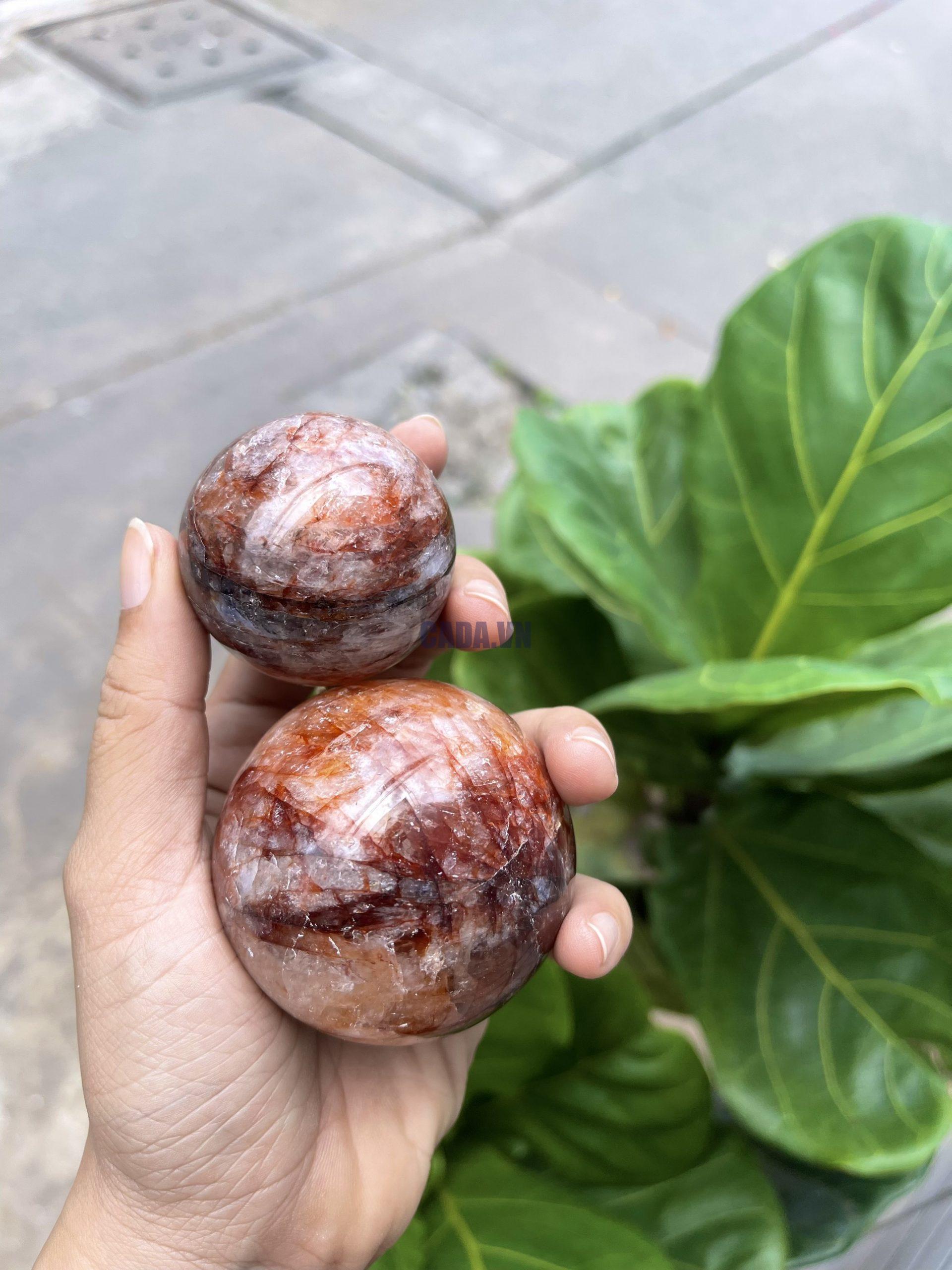 Bi cầu / Sphere Fire Quartz/ Thạch anh lửa | Trụ đá thanh tẩy, Tarot, Healing, sưu tầm