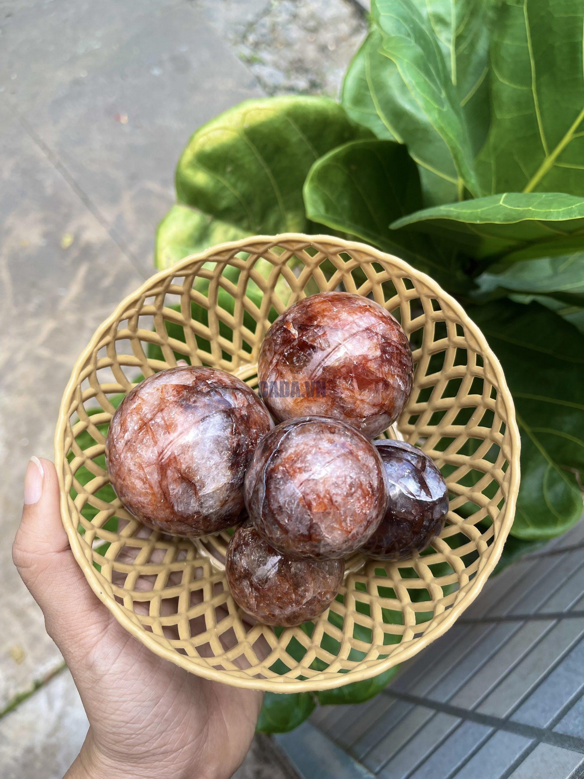 Bi cầu / Sphere Fire Quartz/ Thạch anh lửa | Trụ đá thanh tẩy, Tarot, Healing, sưu tầm