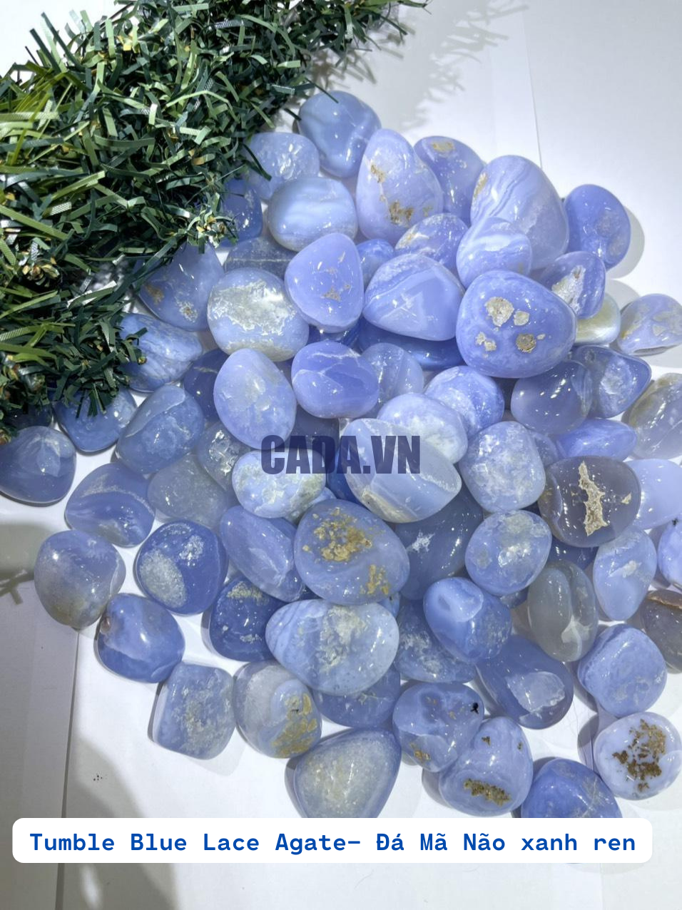 Tumble Blue Lace Agate - Mã não xanh ren | CADA DECOR