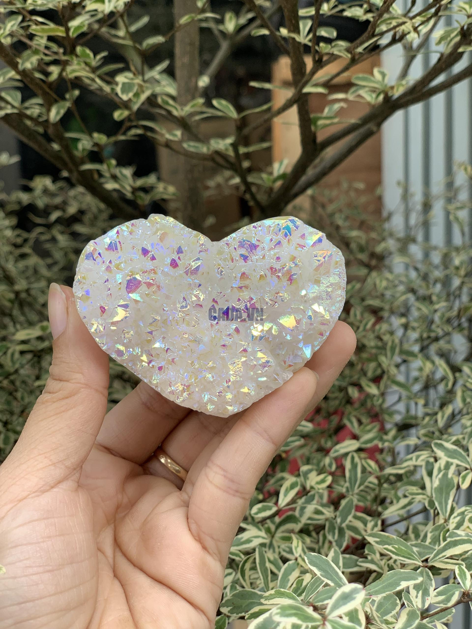 Tim thạch anh hào quang | Tim Angel Aura Quartz | Đá trang trí, sưu tầm, healing | CADA DECOR