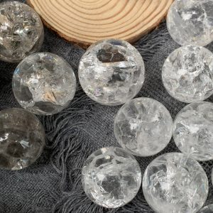 Thạch anh trắng | Cầu Cracked clear quartz | Đá trang trí, sưu tầm, healing | CADA DECOR