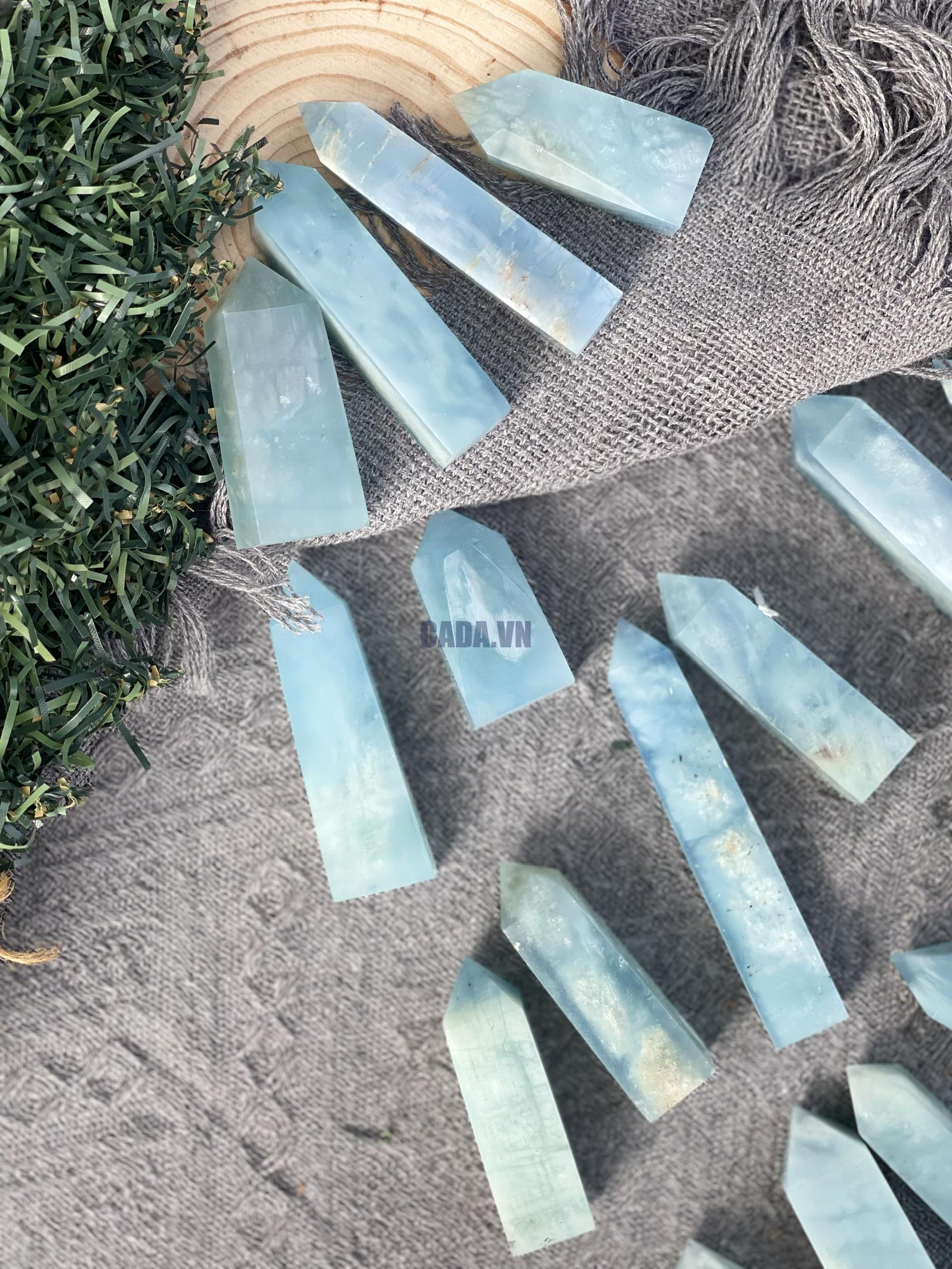 Trụ đá Ngọc Hải Lam | Aquamarine point | Đá trang trí, sưu tầm, healing | CADA DECOR