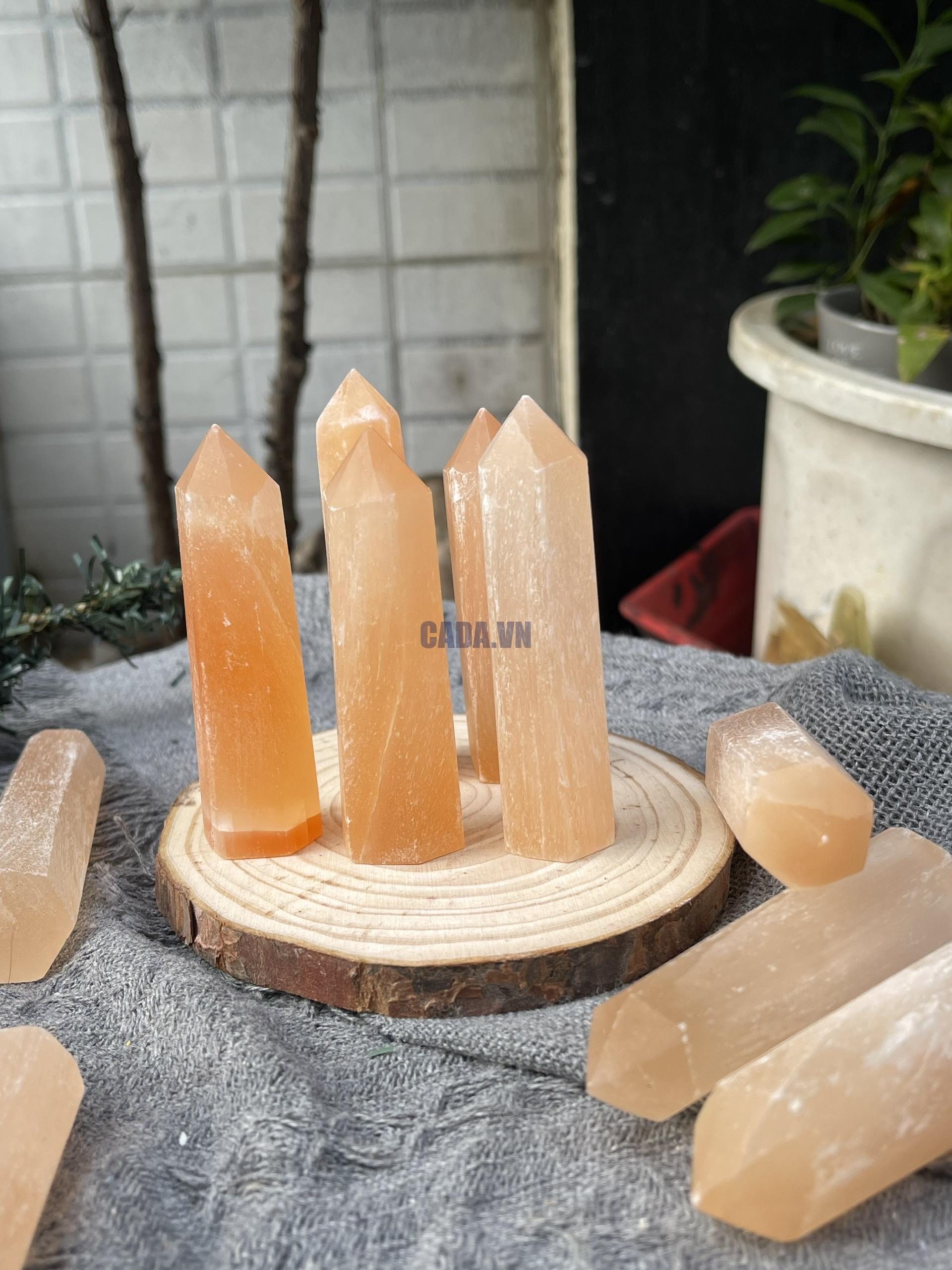 Trụ Orange Selenite| Đá trang trí, sưu tầm, healing | CADA DECOR