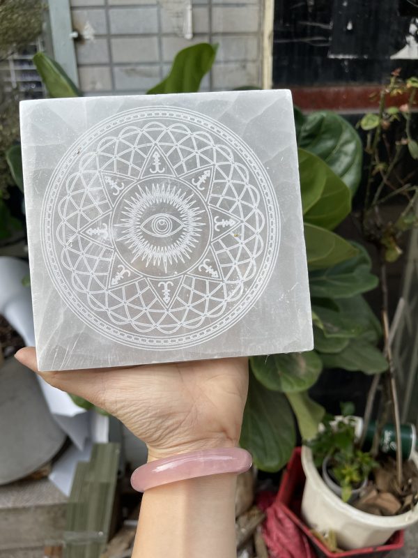 Đĩa lưới tinh thể selenite | Grib Selenite | Đá trang trí, sưu tầm, healing | CADA DECOR