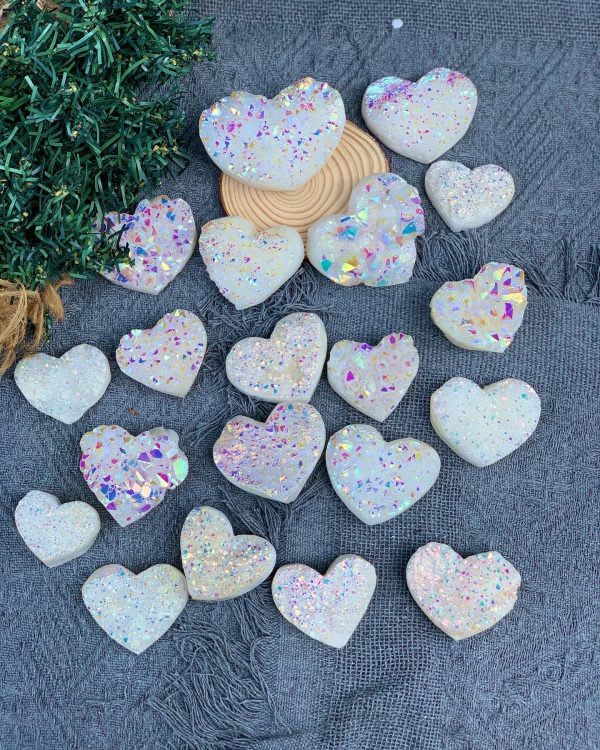 Tim thạch anh hào quang | Tim Angel Aura Quartz | Đá trang trí, sưu tầm, healing | CADA DECOR