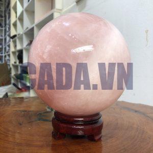 Bi cầu Thạch Anh Hồng – Rose Quartz Sphere (BH134), ĐK: 14,97 CM, KL: 4,37 KG