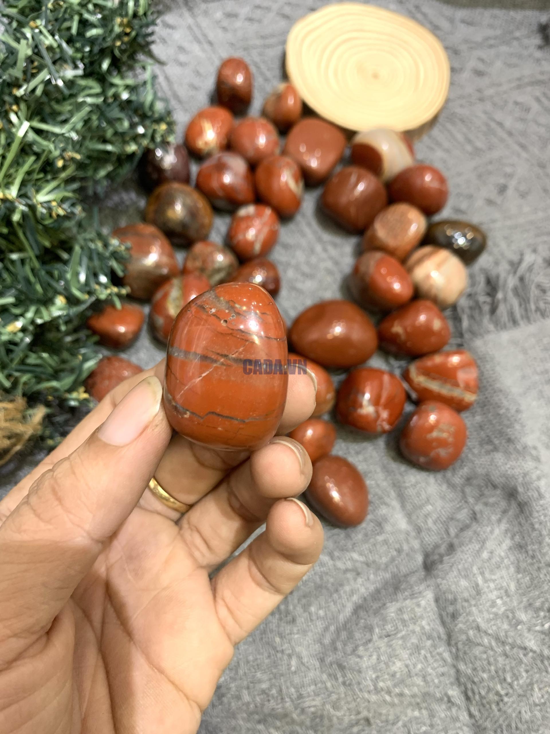 Ngọc bích đỏ | Tumble red jasper | Đá trang trí, sưu tầm, healing | CADA DECOR