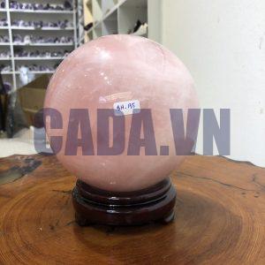 Bi cầu Thạch Anh Hồng – Rose Quartz Sphere (BH135), ĐK: 15,61 CM, KL: 5,07 KG
