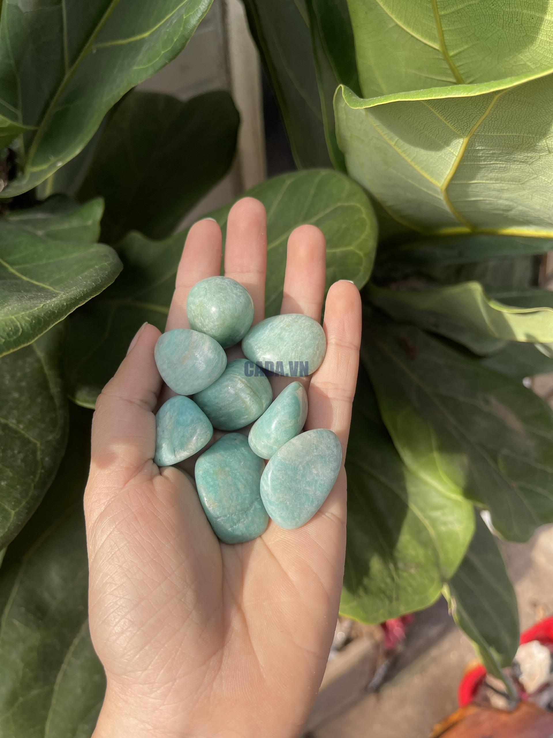 Đá Thiên Hà | Tumble Amazonite | Đá trang trí, sưu tầm, healing | CADA DECOR