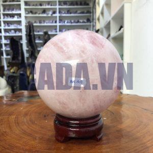 Bi cầu Thạch Anh Hồng – Rose Quartz Sphere (BH140), ĐK: 13,06 CM, KL: 3,06 KG