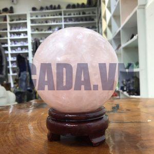 Bi cầu Thạch Anh Hồng – Rose Quartz Sphere (BH151), ĐK: 10,51 CM, KL: 1,62 KG