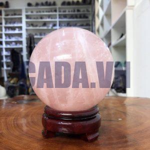 Bi cầu Thạch Anh Hồng – Rose Quartz Sphere (BH152), ĐK: 10,83 CM, KL: 1,725 KG