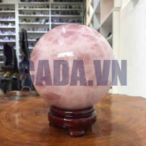 Bi cầu Thạch Anh Hồng – Rose Quartz Sphere (BH140), ĐK: 13,06 CM, KL: 3,06 KG