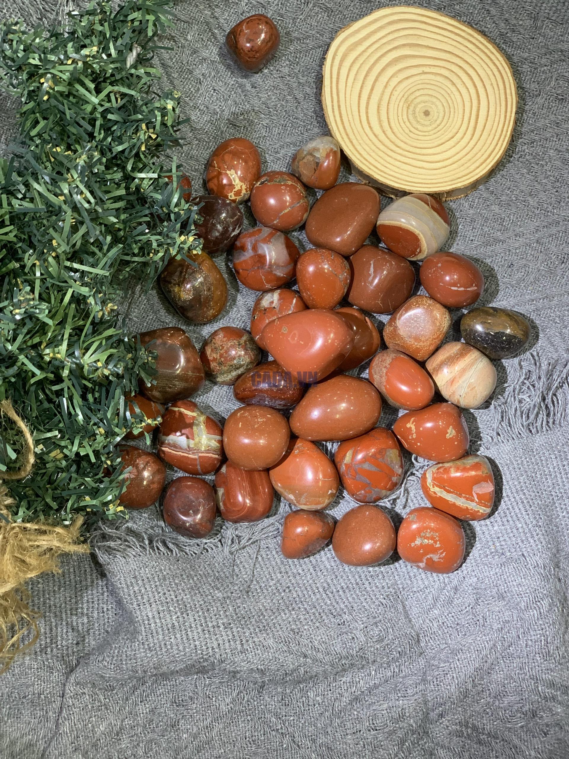 Ngọc bích đỏ | Tumble red jasper | Đá trang trí, sưu tầm, healing | CADA DECOR