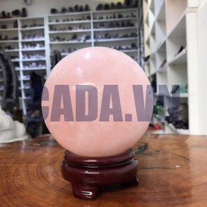 Bi cầu Thạch Anh Hồng – Rose Quartz Sphere (BH157), ĐK: 10,83 CM, KL: 1,75 KG