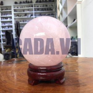 Bi cầu Thạch Anh Hồng – Rose Quartz Sphere (BH149), ĐK: 10,19CM, KL: 1,445 KG