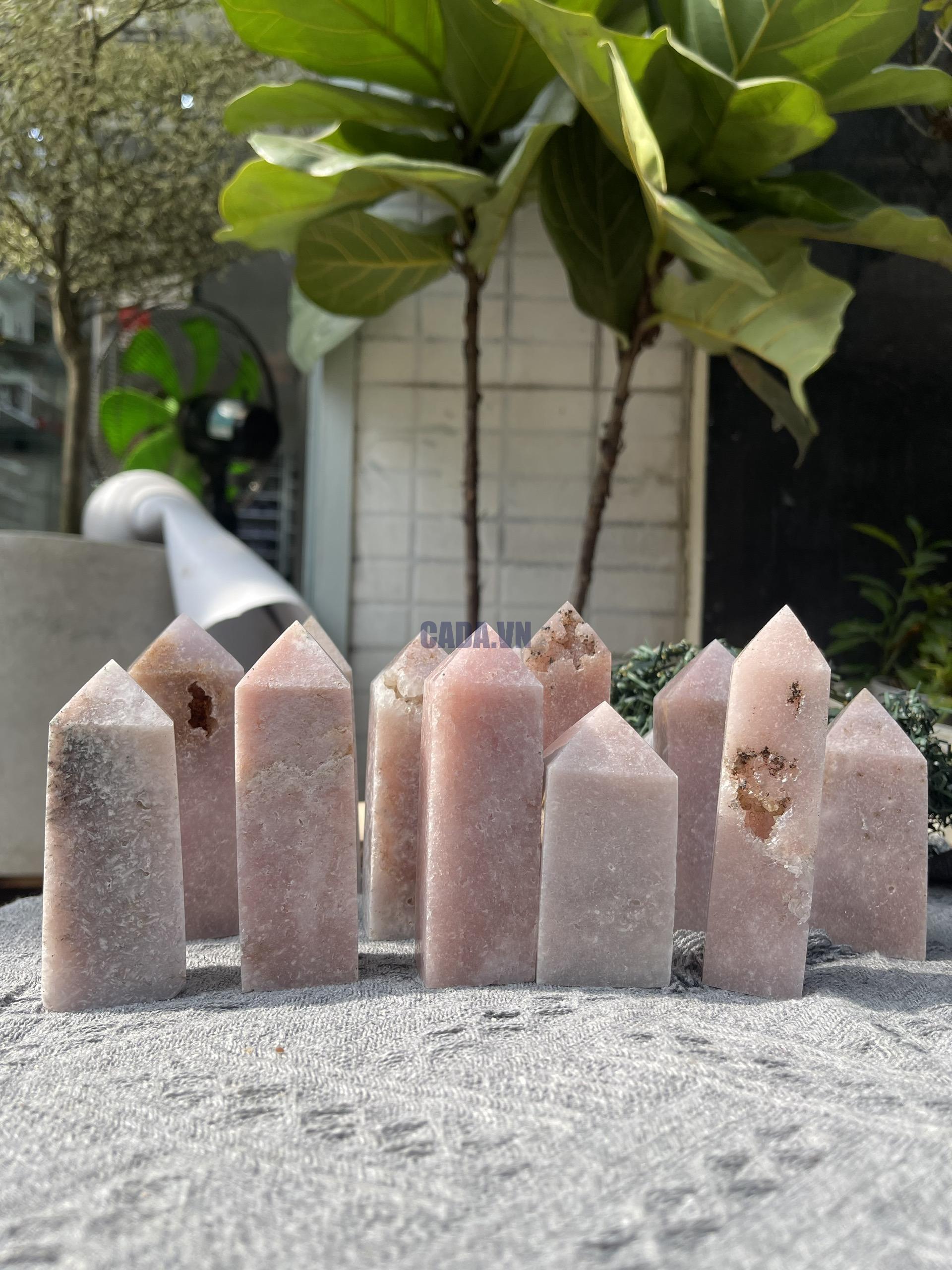 Trụ đá thạch anh tím hồng | Pink amethyst point | Đá trang trí, sưu tầm, healing | CADA DECOR