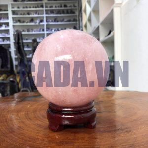 Bi cầu Thạch Anh Hồng – Rose Quartz Sphere (BH142), ĐK: 11,46 CM, KL: 2,15 KG