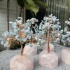Cây tài lộc đá Aquamarine gốc Thạch anh hồng | Đá trang trí, sưu tầm, healing | CADA DECOR