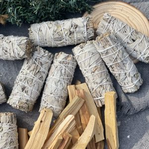 Xô thơm thanh tẩy | Palo Santo/ Gỗ Trắc Xanh & Sage | Đá trang trí, sưu tầm, healing | CADA DECOR