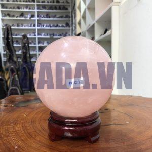 Bi cầu Thạch Anh Hồng – Rose Quartz Sphere (BH139), ĐK: 11,15 CM, KL: 1,965 KG