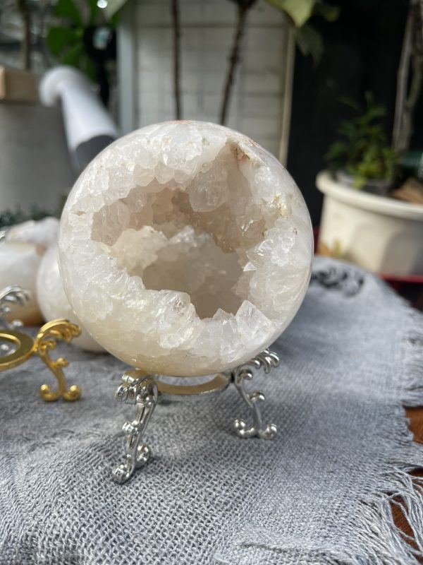 Bi hốc mã não | Agate Geode Sphere | Đá trang trí, sưu tầm, healing | CADA DECOR