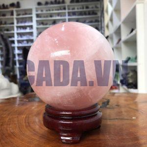 Bi cầu Thạch Anh Hồng – Rose Quartz Sphere (BH153), ĐK: 11,15 CM, KL: 1,865 KG