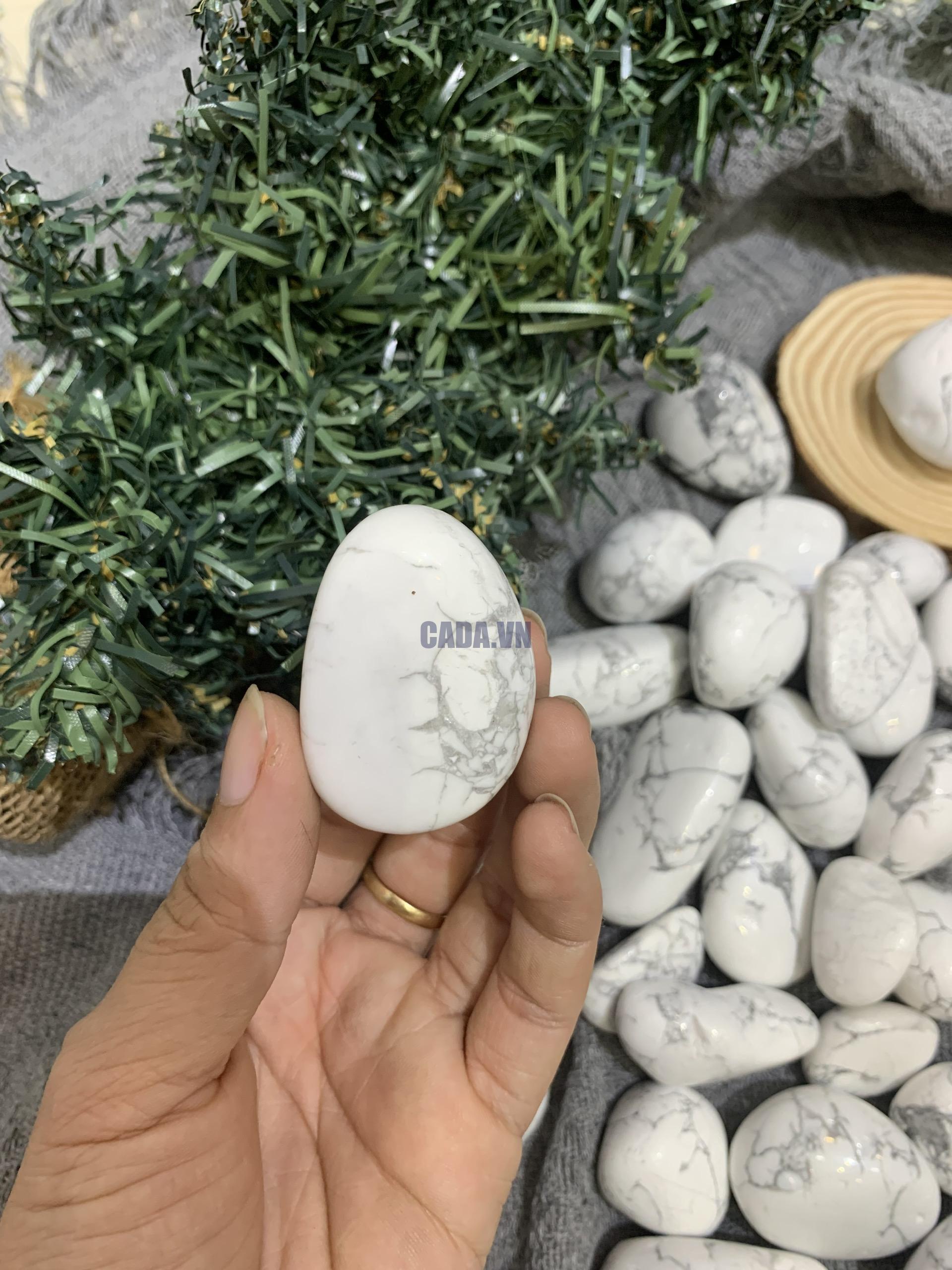 Đá bạch tùng | Tumble Howlite | Đá trang trí, sưu tầm, healing | CADA DECOR