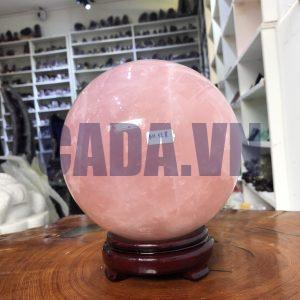 Bi cầu Thạch Anh Hồng – Rose Quartz Sphere (BH128), ĐK: 17,52 CM, KL: 7,23 KG