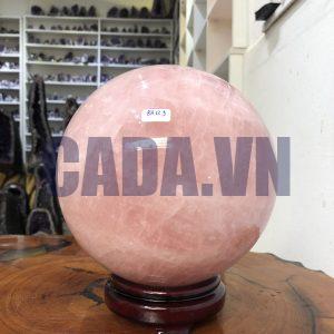 Bi cầu Thạch Anh Hồng – Rose Quartz Sphere (BH129), ĐK: 19,75 CM, KL: 10 KG