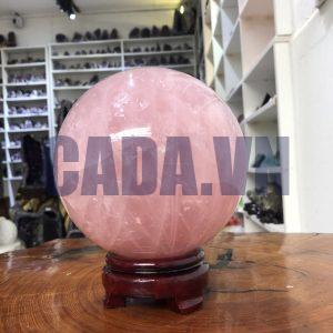 Bi cầu Thạch Anh Hồng – Rose Quartz Sphere (BH145), ĐK: 13,69 CM, KL: 3,435 KG