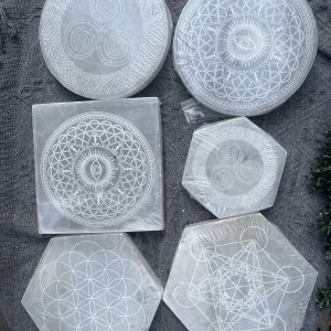 Đĩa lưới tinh thể selenite | Grib Selenite | Đá trang trí, sưu tầm, healing | CADA DECOR