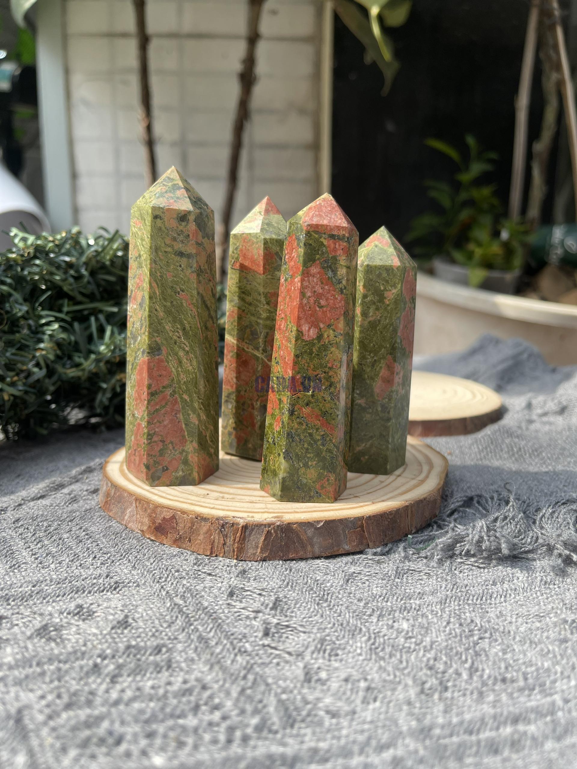 Trụ đá Vô Song | Unakite point | Đá trang trí, sưu tầm, healing | CADA DECOR