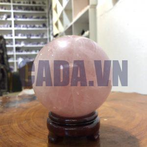 Bi cầu Thạch Anh Hồng – Rose Quartz Sphere (BH154), ĐK: 11,46 CM, KL: 2,02 KG