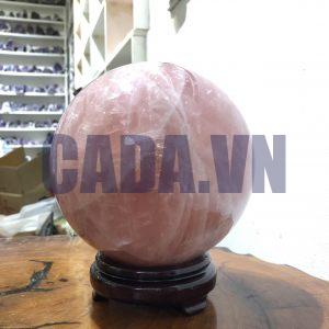 Bi cầu Thạch Anh Hồng – Rose Quartz Sphere (BH130), ĐK: 17,20 CM, KL: 6,99 KG