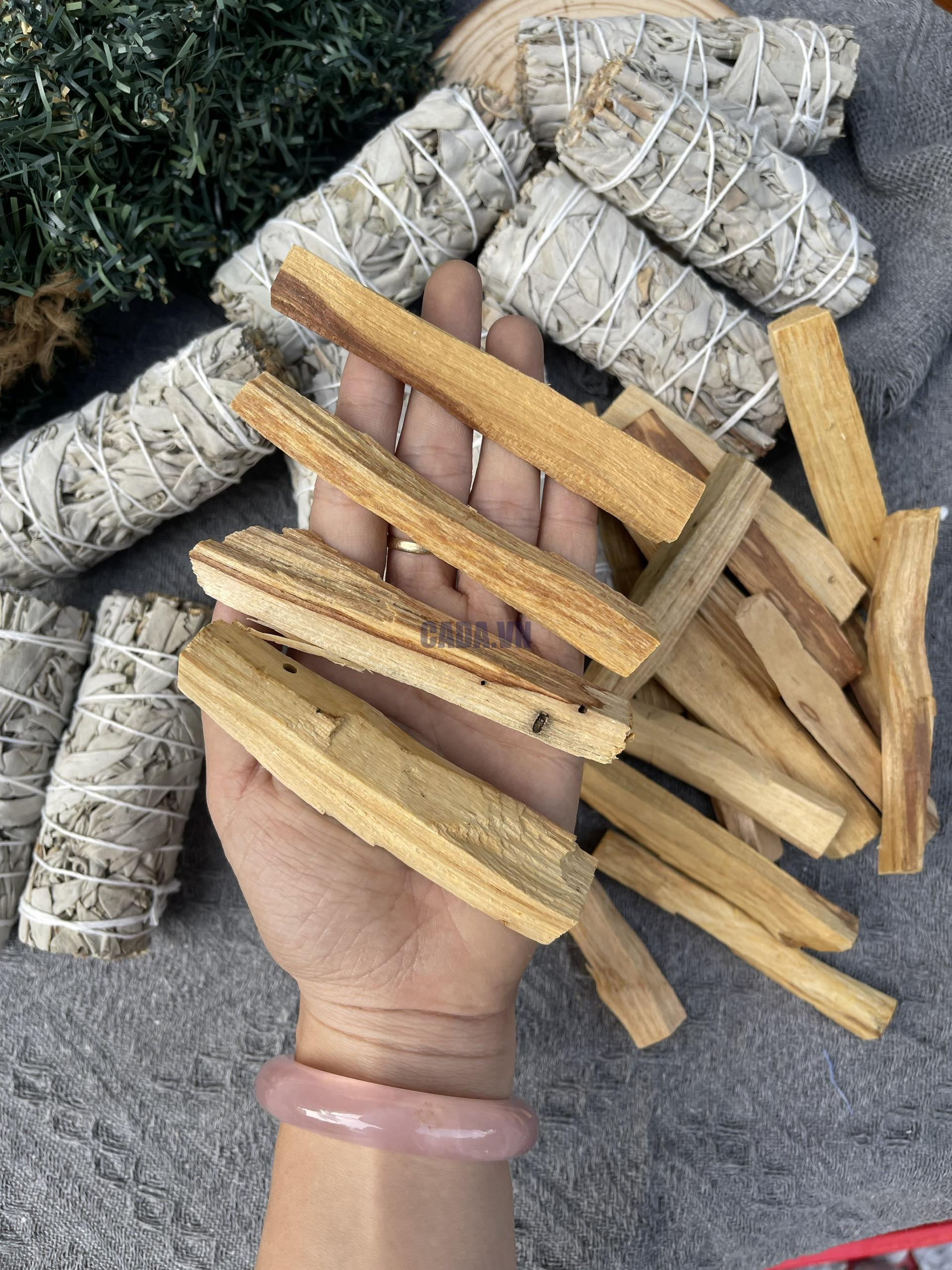 Xô thơm thanh tẩy | Gỗ Trắc Xanh ( Sage & Palo Santo) | CADA DECOR