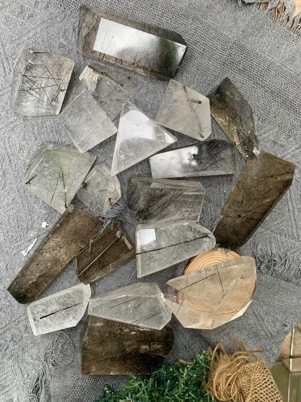 Freeform Thạch anh tóc | Black rutilated quartz | Đá trang trí, sưu tầm, healing | CADA DECOR