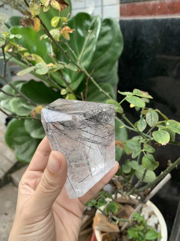 Freeform Thạch anh tóc | Black rutilated quartz | Đá trang trí, sưu tầm, healing | CADA DECOR