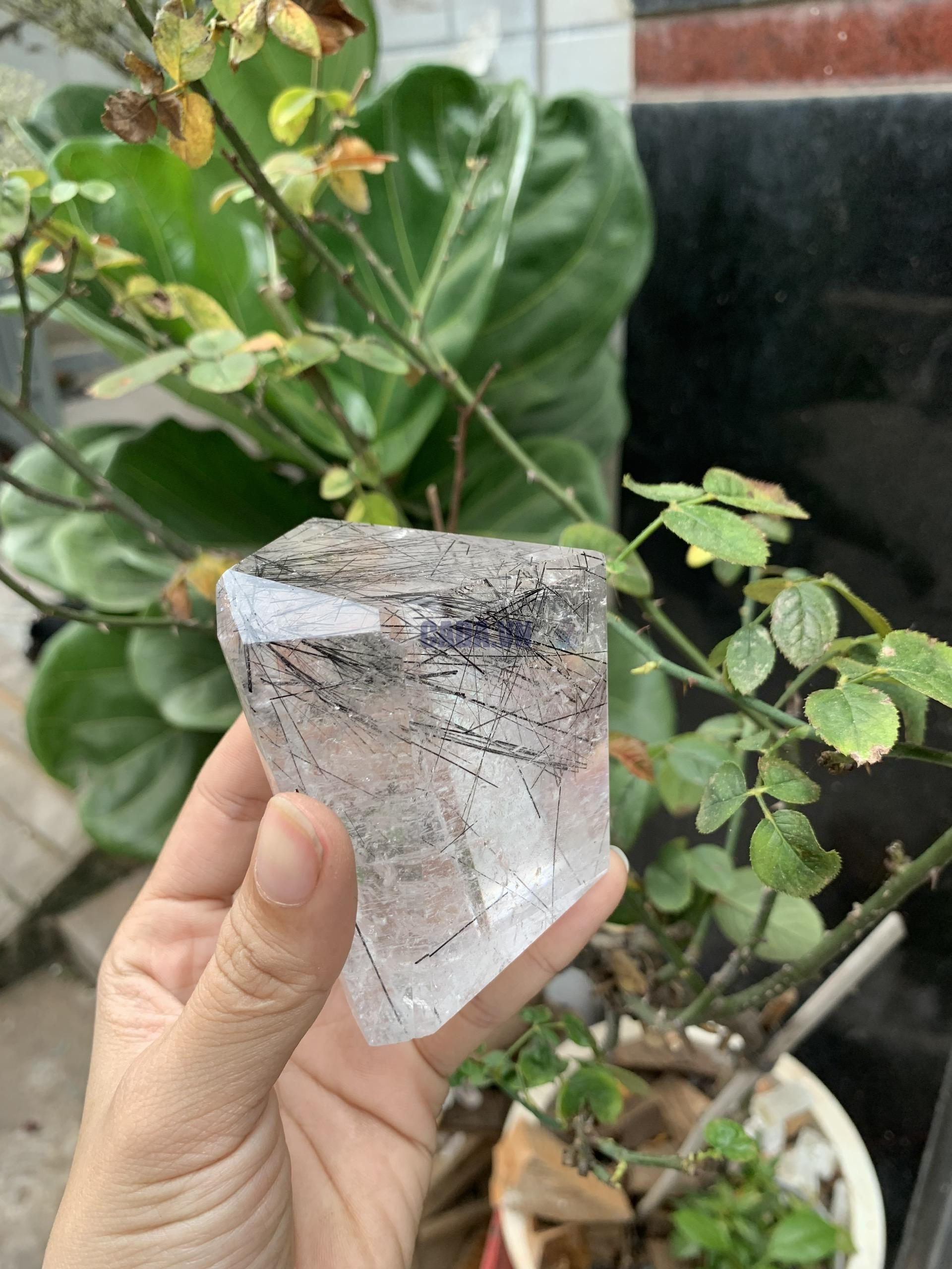 Freeform Thạch anh tóc | Black rutilated quartz | Đá trang trí, sưu tầm, healing | CADA DECOR