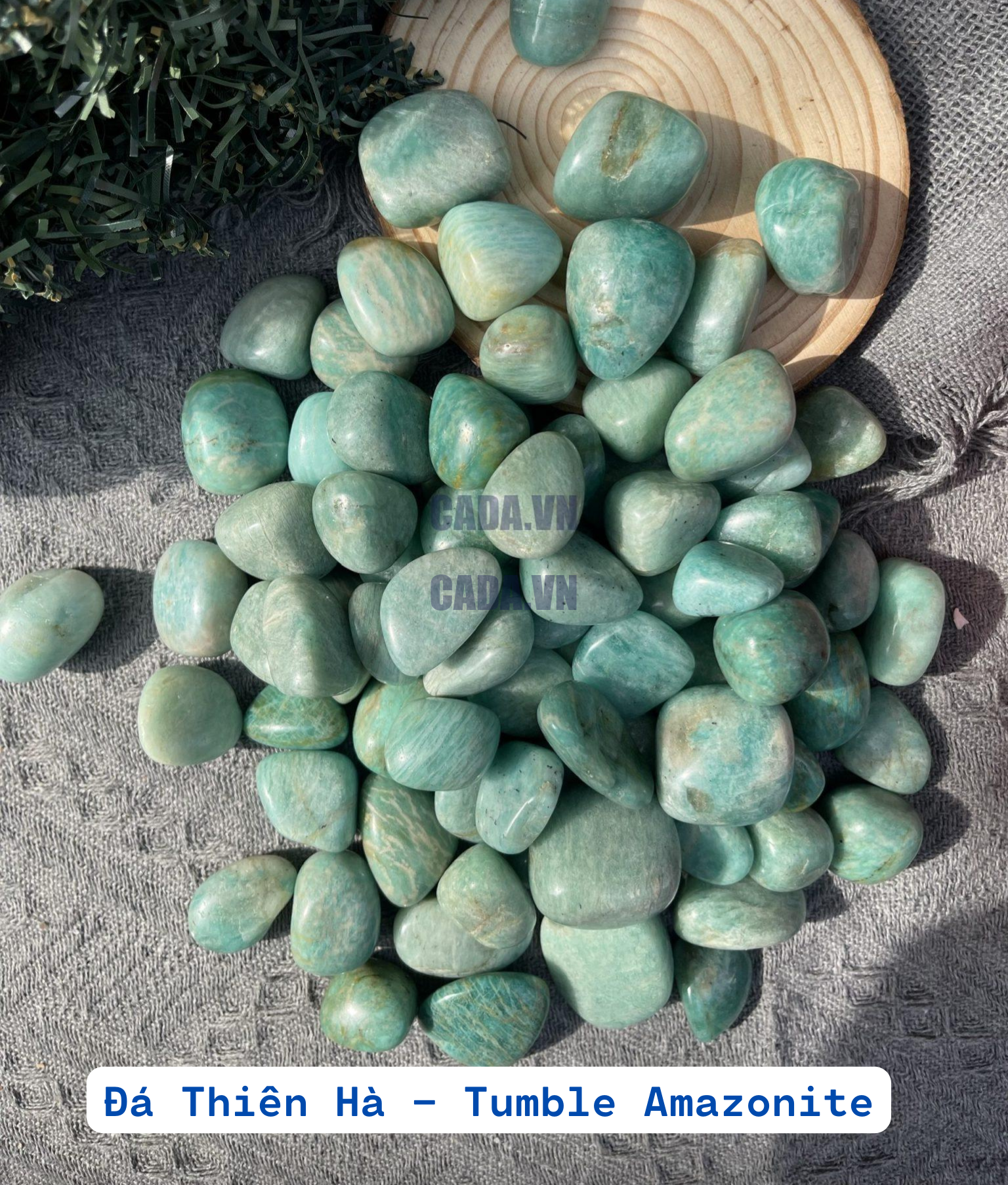 Đá Thiên Hà | Tumble Amazonite | Đá trang trí, sưu tầm, healing | CADA DECOR
