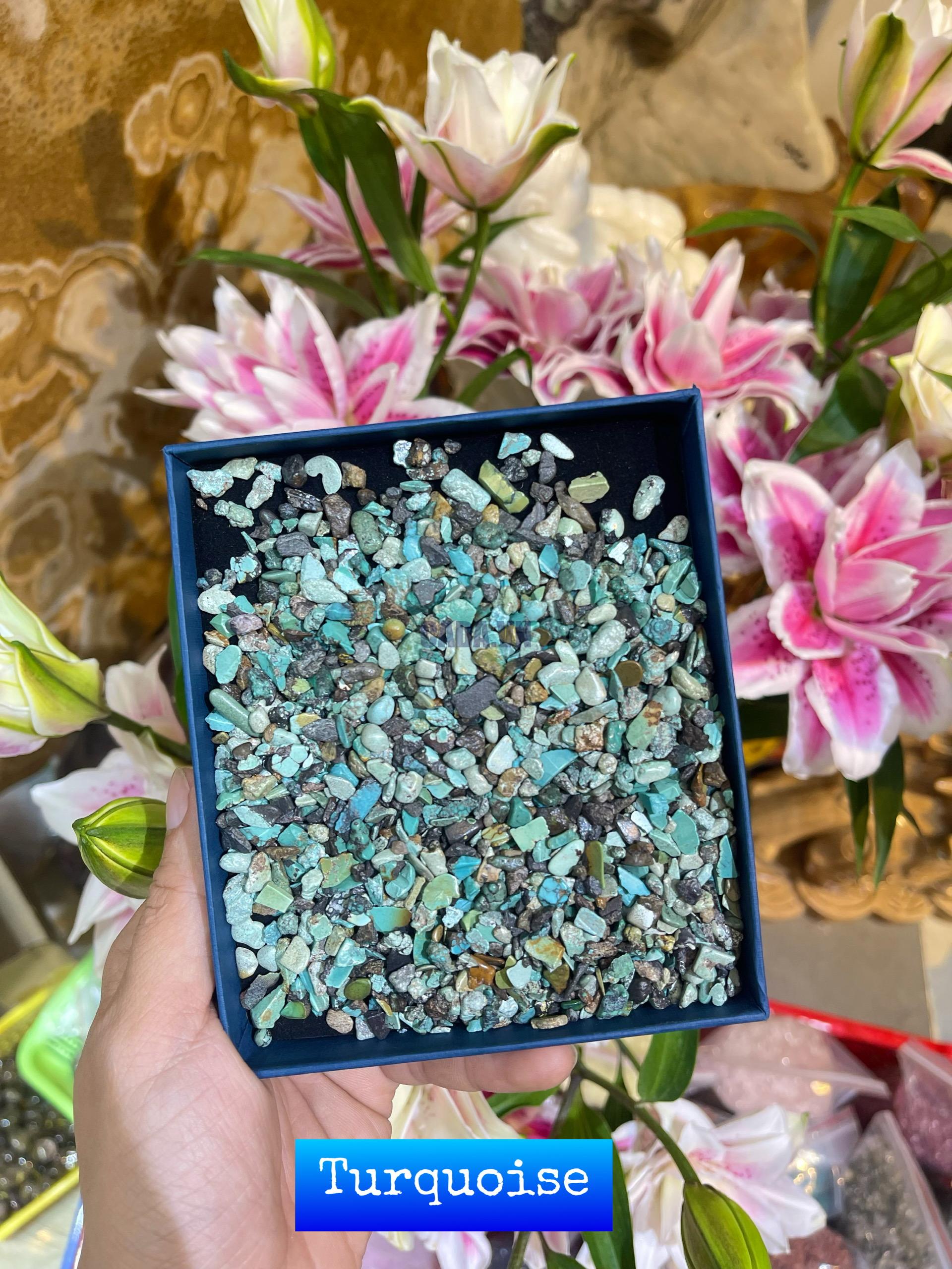 Đá vụn Turquoise (100gram) | Đá trang trí, sưu tầm, healing | CADA DECOR