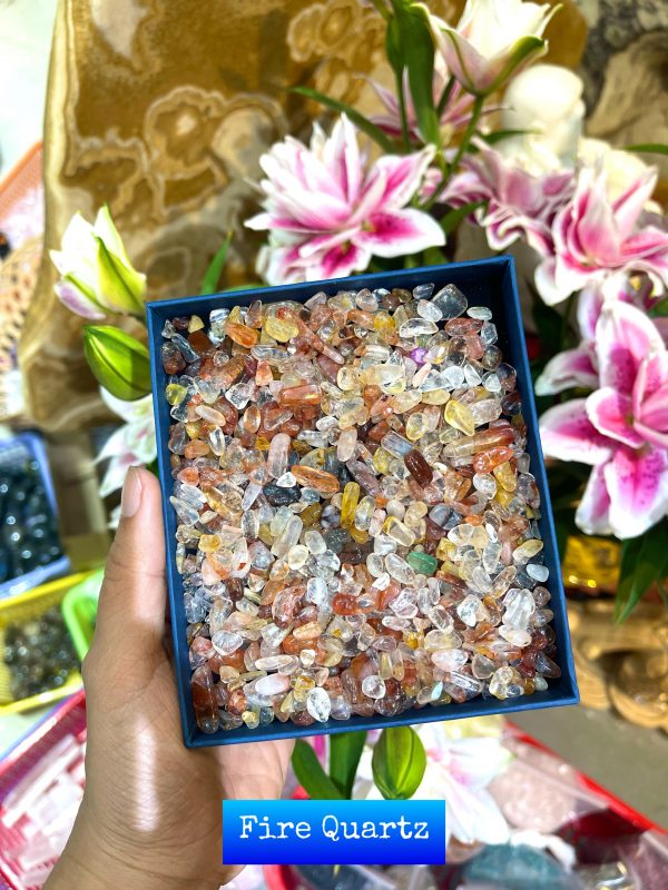 Đá vụn Fire Quartz (100gram) | Đá trang trí, sưu tầm, healing | CADA DECOR