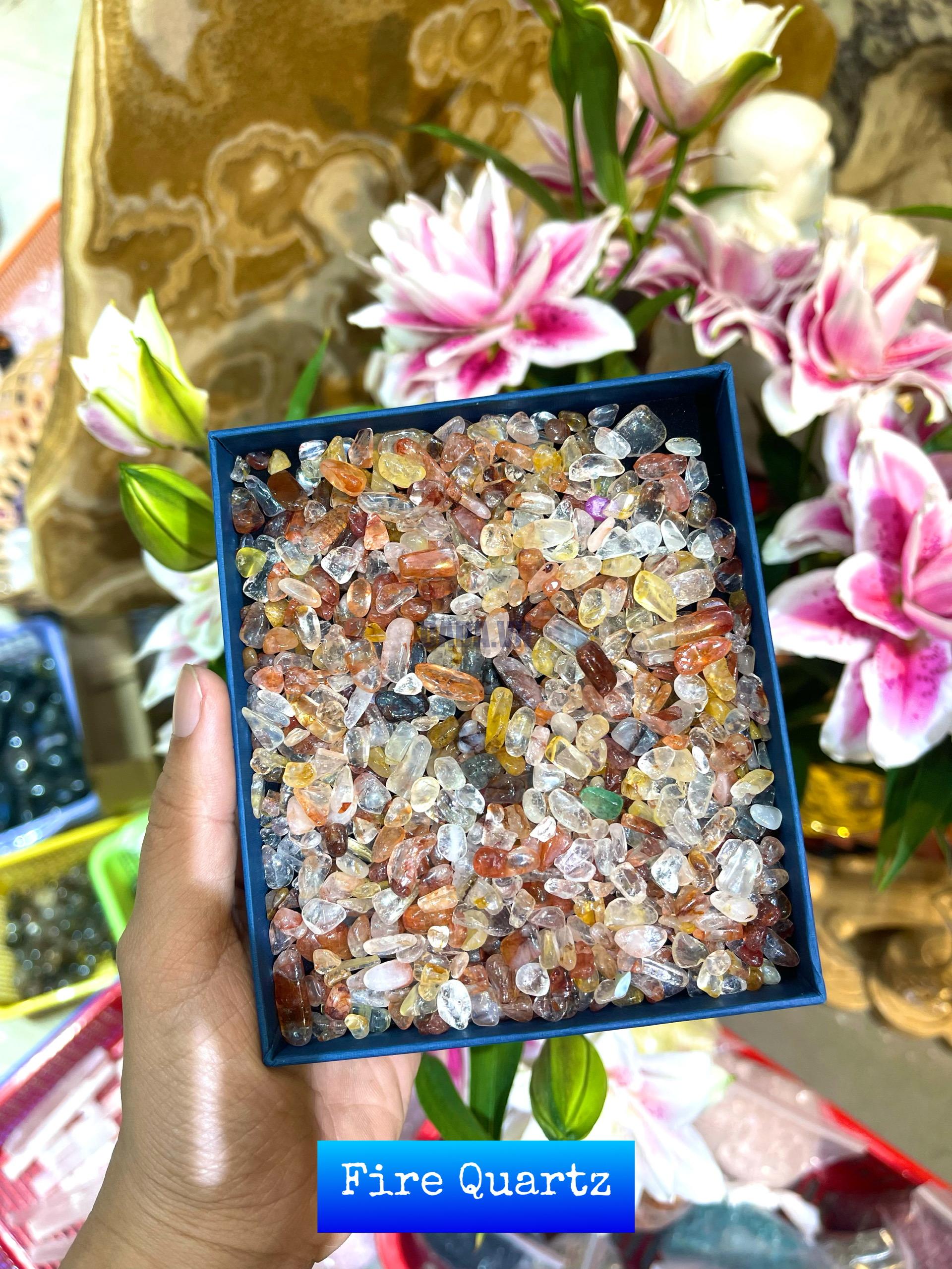 Đá vụn Fire Quartz (100gram) | Đá trang trí, sưu tầm, healing | CADA DECOR