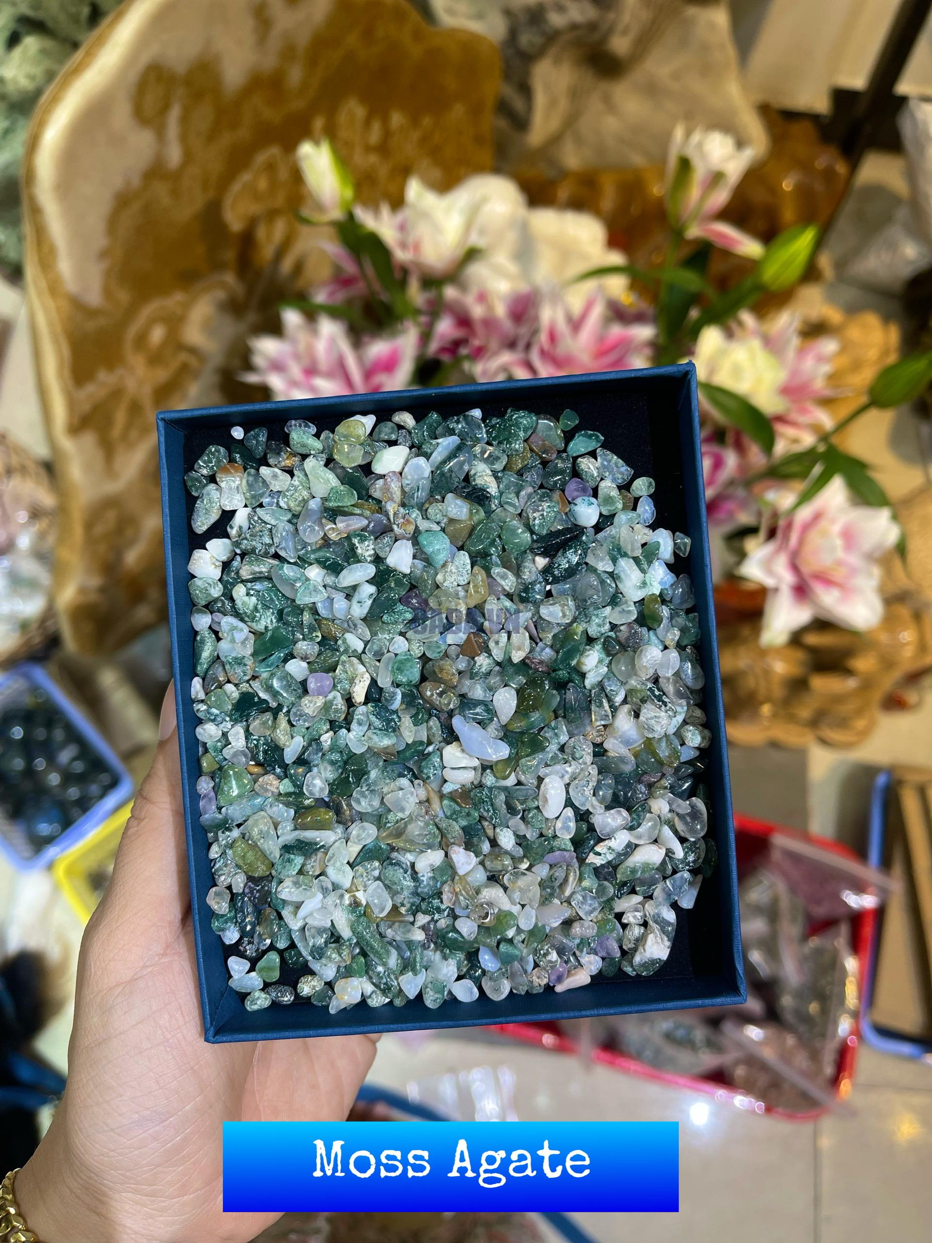 Đá vụn Moss Agate (100gram) | Đá trang trí, sưu tầm, healing | CADA DECOR