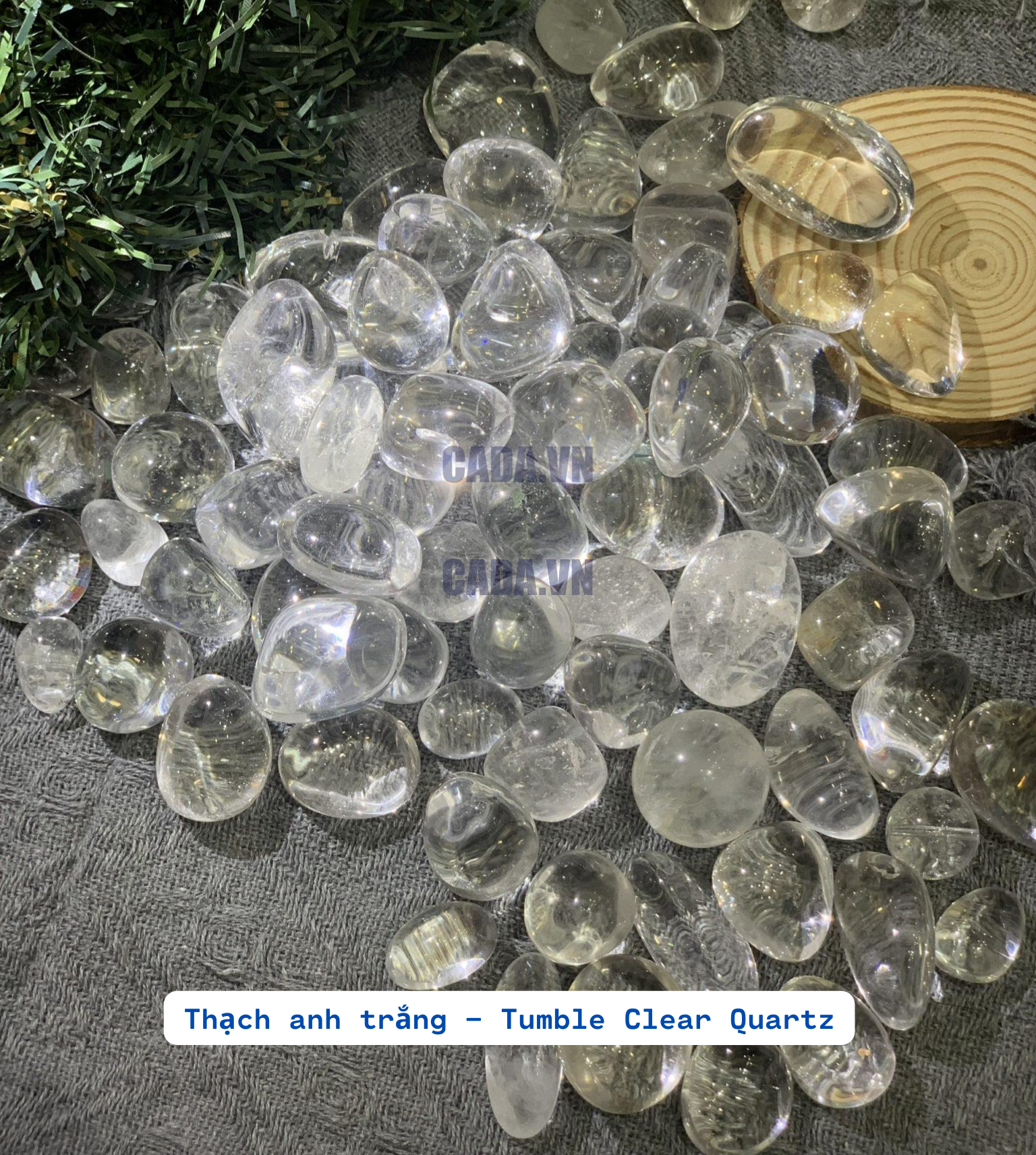 Thạch anh trắng | Tumble Clear Quartz | Đá trang trí, sưu tầm, healing | CADA DECOR