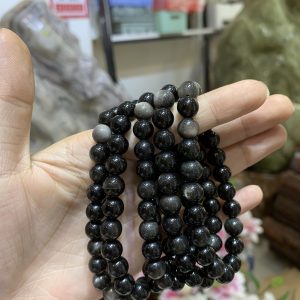 Vòng Silver Obsidian | Obsidian ánh bạc 8mm - Vòng đơn | CADA DECOR