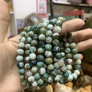 Vòng White Moss Agate | Mã Não Rêu 8mm - Vòng đơn | CADA DECOR